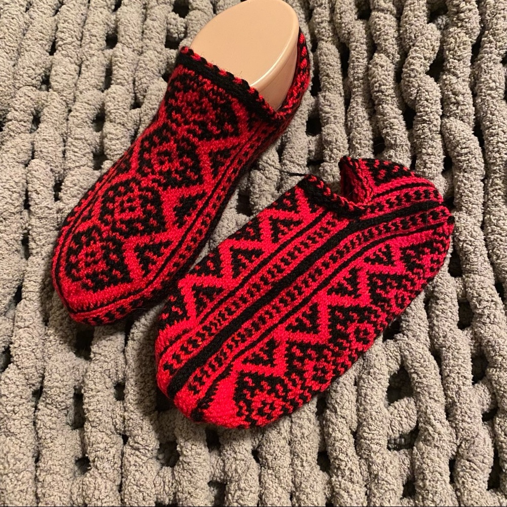 Hand Knitted Turkish Wool Socks | 100 % Natural Wool | Indoor Slipper Socks